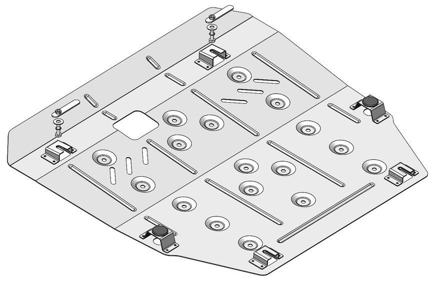 Skid plate on Toyota Prius (2009-2015) III generation (XW30)