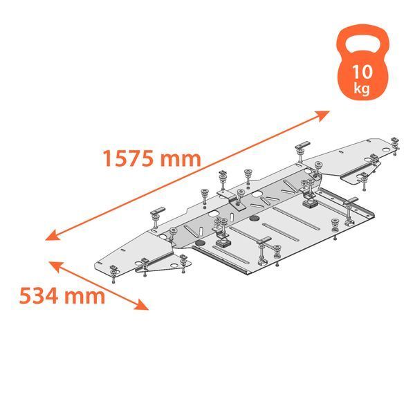 Skid plate on Tesla Model S (2012-2016) (85/85D/P85/P85D)