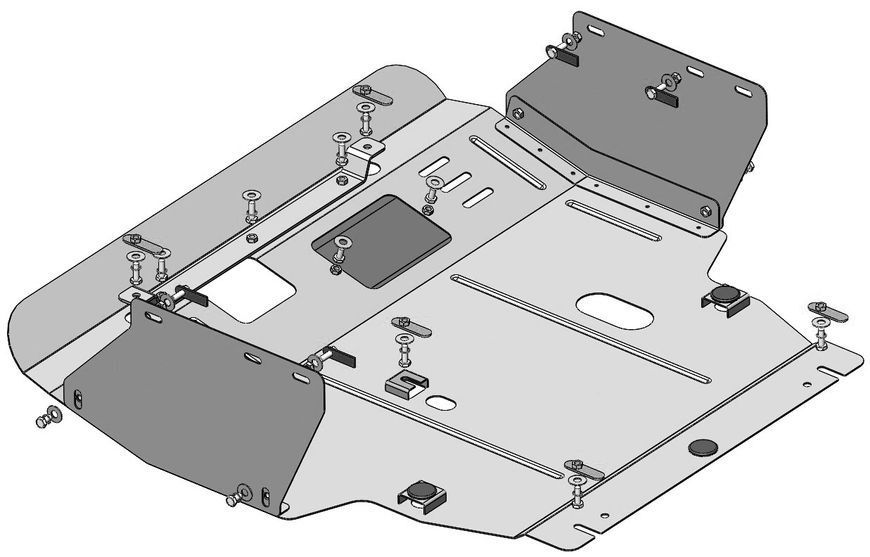 Skid plate on Jeep Patriot (2011-2017) I generation (MK74) Facelift