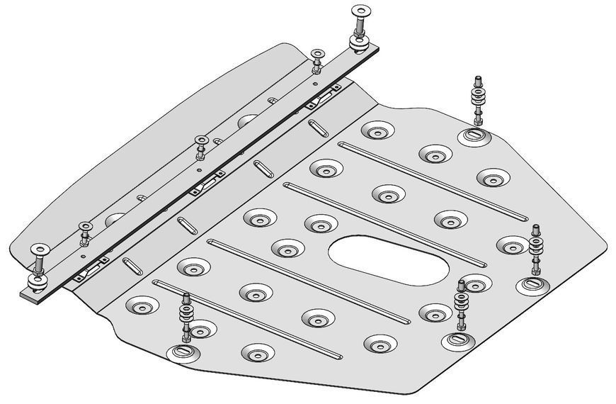 Skid plate on Honda CR-V (2019-2023) V generation (RW/RT/RY) Facelift